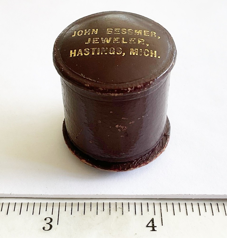 Antique Early Leather Thimble Box