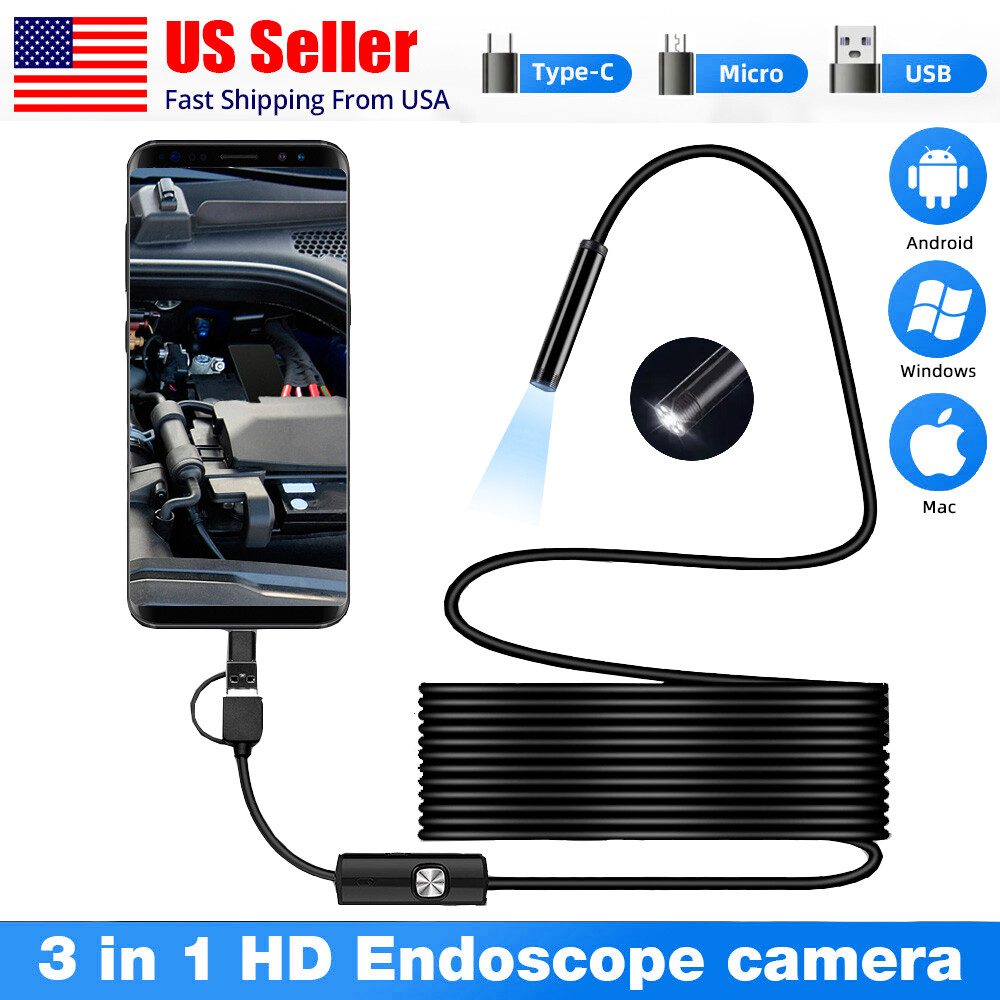 6LED USB Snake Endoscope Borescope Inspection Camera Scope for Android Type C