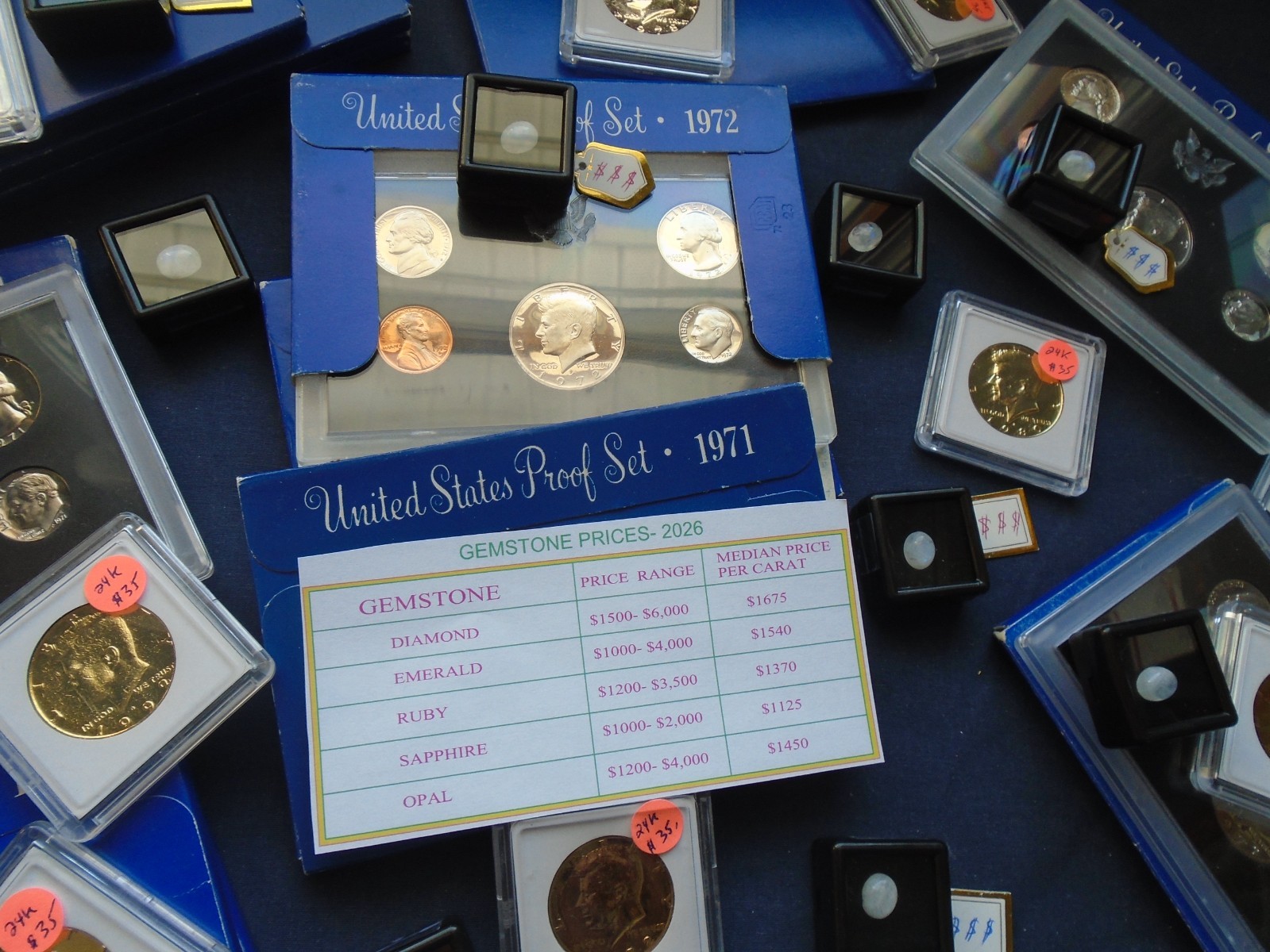 Estate lot Sale US Coins ~GOLD, RARE PROOF COINS, OPALS- 7 PC. LOTS-INVEST NOW