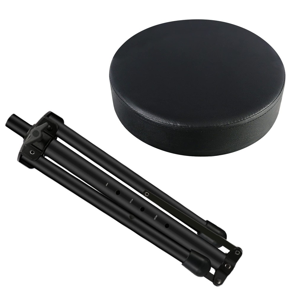 Drum Throne Adjustable Padded Drum Stool Folding Seat Black