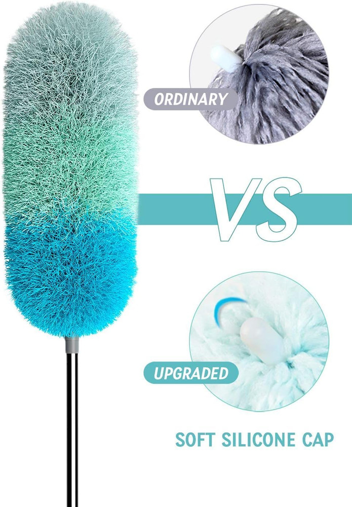 Microfiber Duster with 100" Extendable Pole Bendable Head for Ceiling Fan Dust