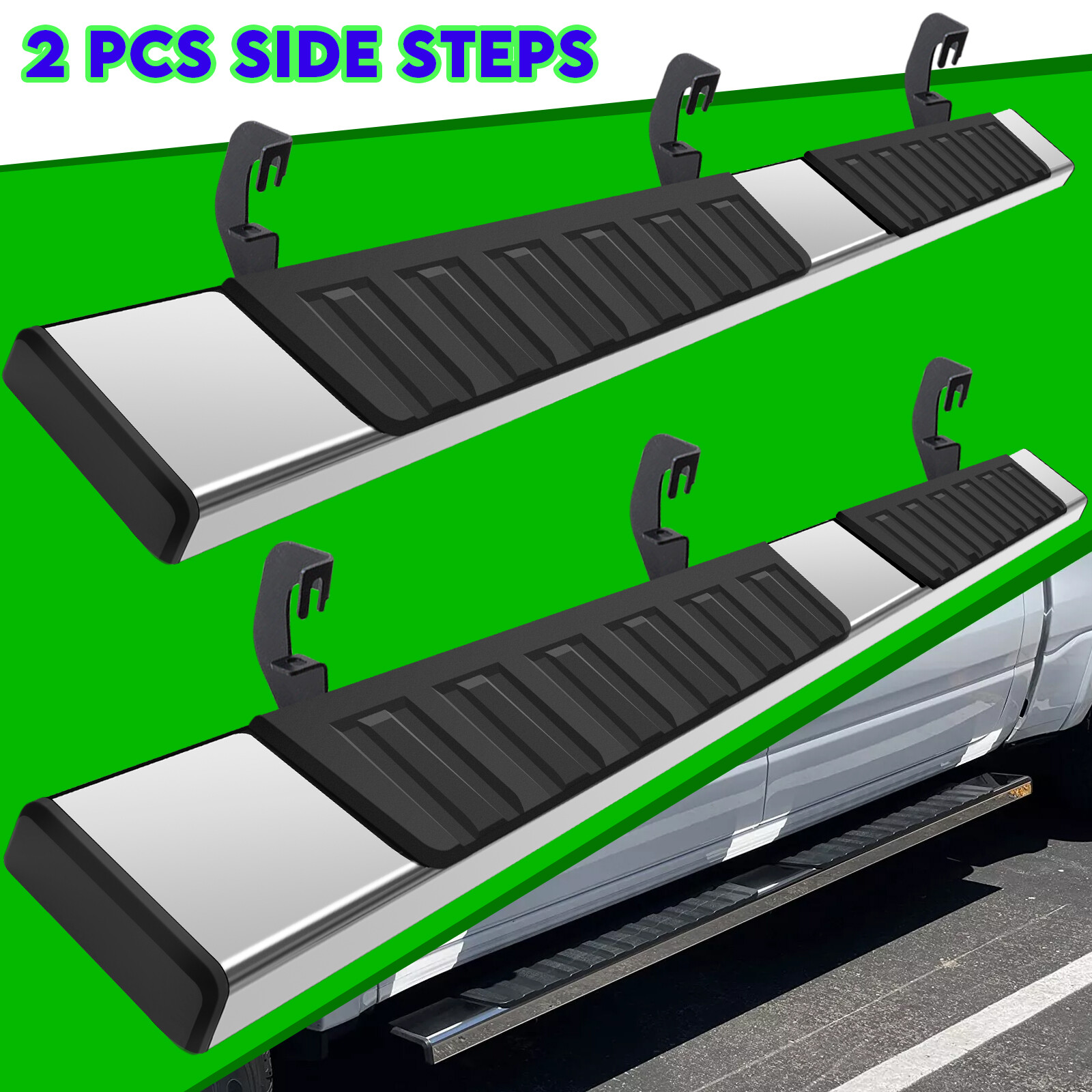 For 07-18 SILVERADO/SIERRA 1500 DOUBLE CAB 6" Running Board Side Step Nerf Bar H