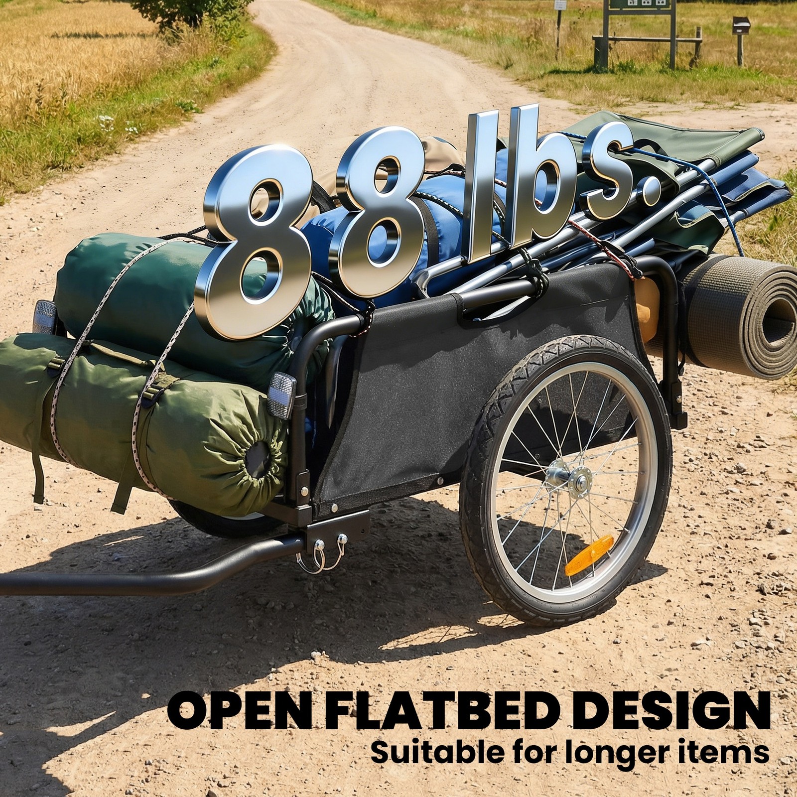 Soozier Bike Cargo Trailer with Quick Release 16" Wheels, Gray