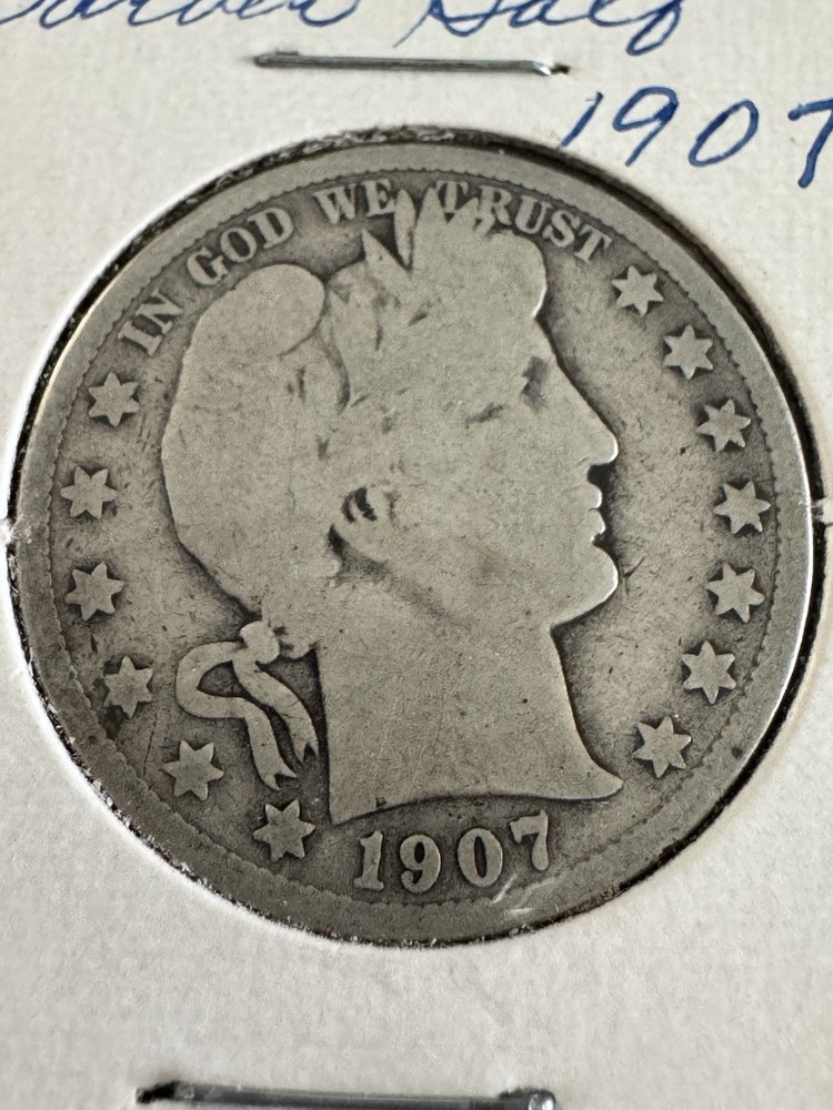 1907-D Barber Head Silver Half Dollar