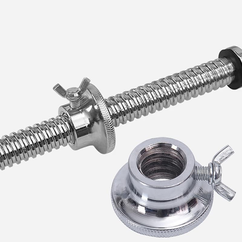 2 Pack Dumbbell Collars Spin Locking Nut with Safety Lock Standard, Silver