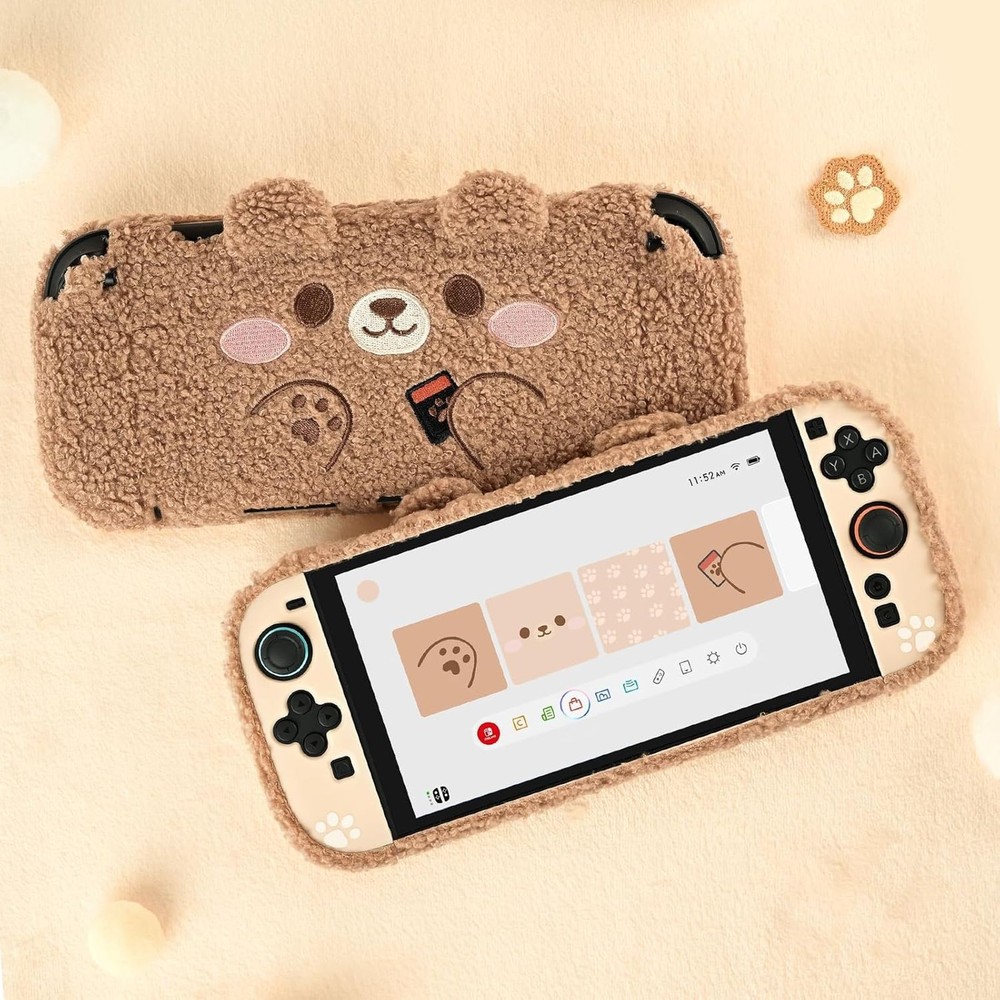 GeekShare NS2 Protective Case for Nintendo Switch 2025 Hard Shell Plush Bear