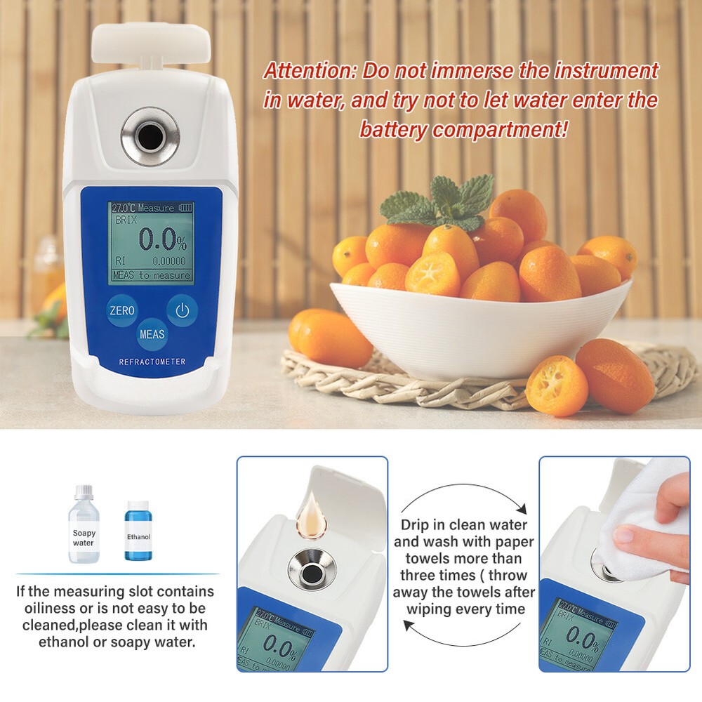 High 0-55% Digital Refractometer Meter Automatic I0G7