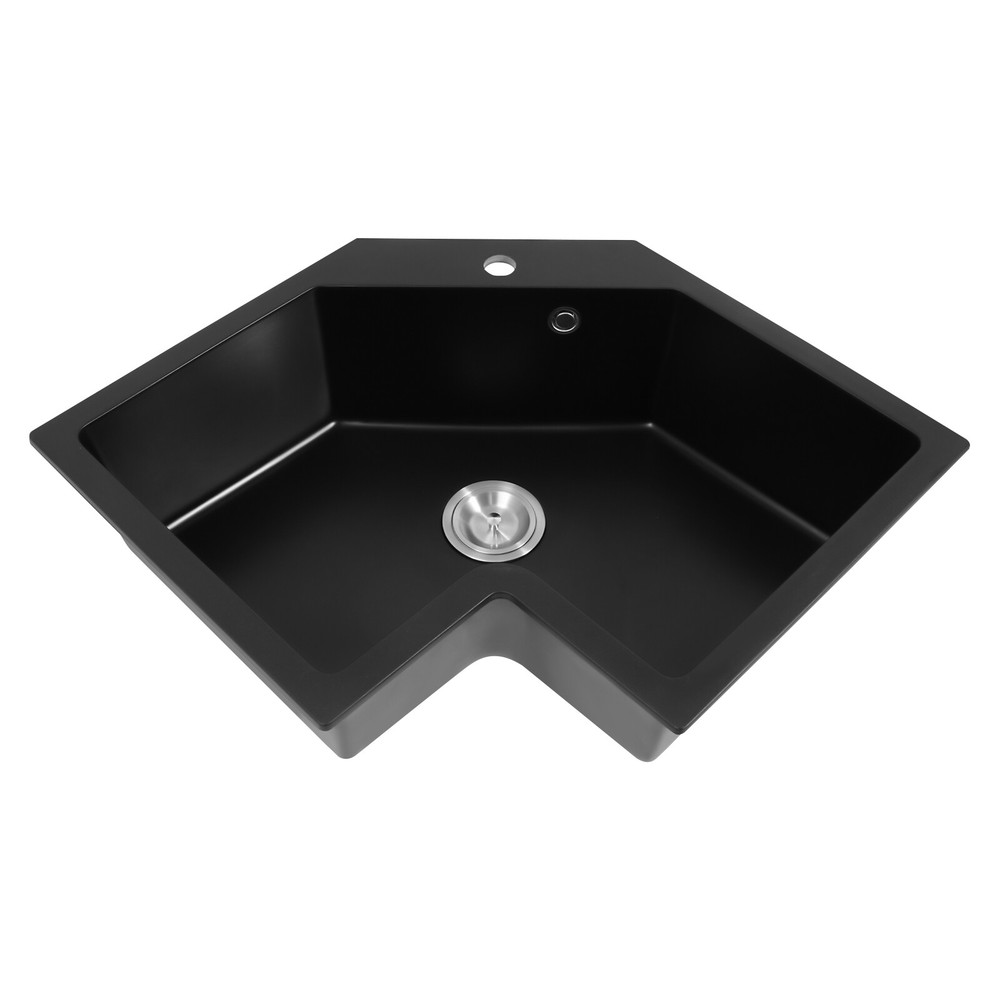 Modern Flushmount Corner Kitchen Sink, Undermount Irregular Corner Kitchen Sink