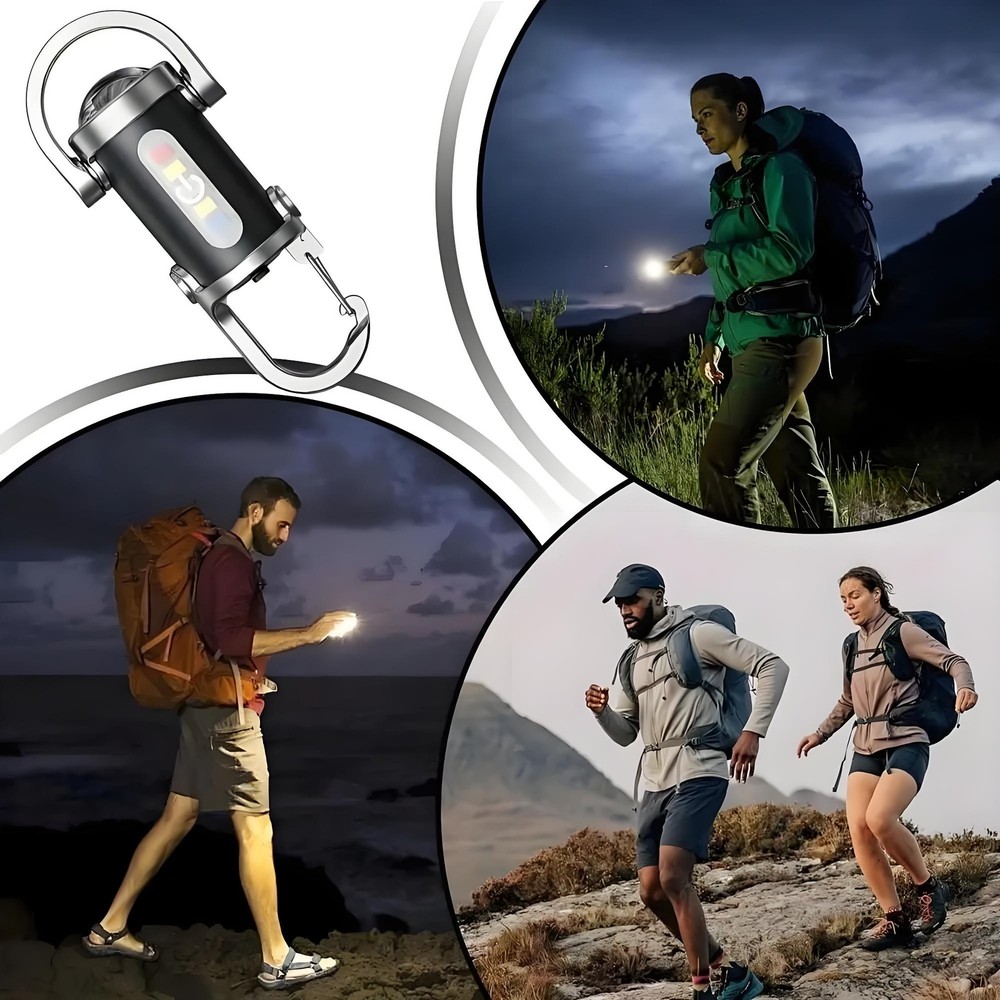 2PCS Portable Rechargeable Bright Keychain Flashlight Charger,Emboadlie Mode AE