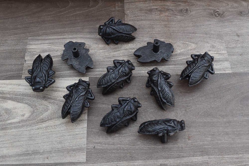 Cast Iron door knobs cabinet honey bee shape drawer handles pull rustic 10 pcs