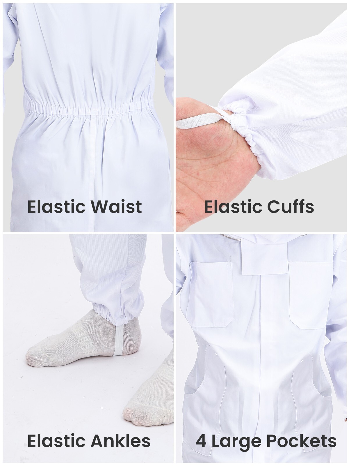 Kids Bee Suit with Fencing Veil Hood and Gloves Sting Proof Children Clothes L