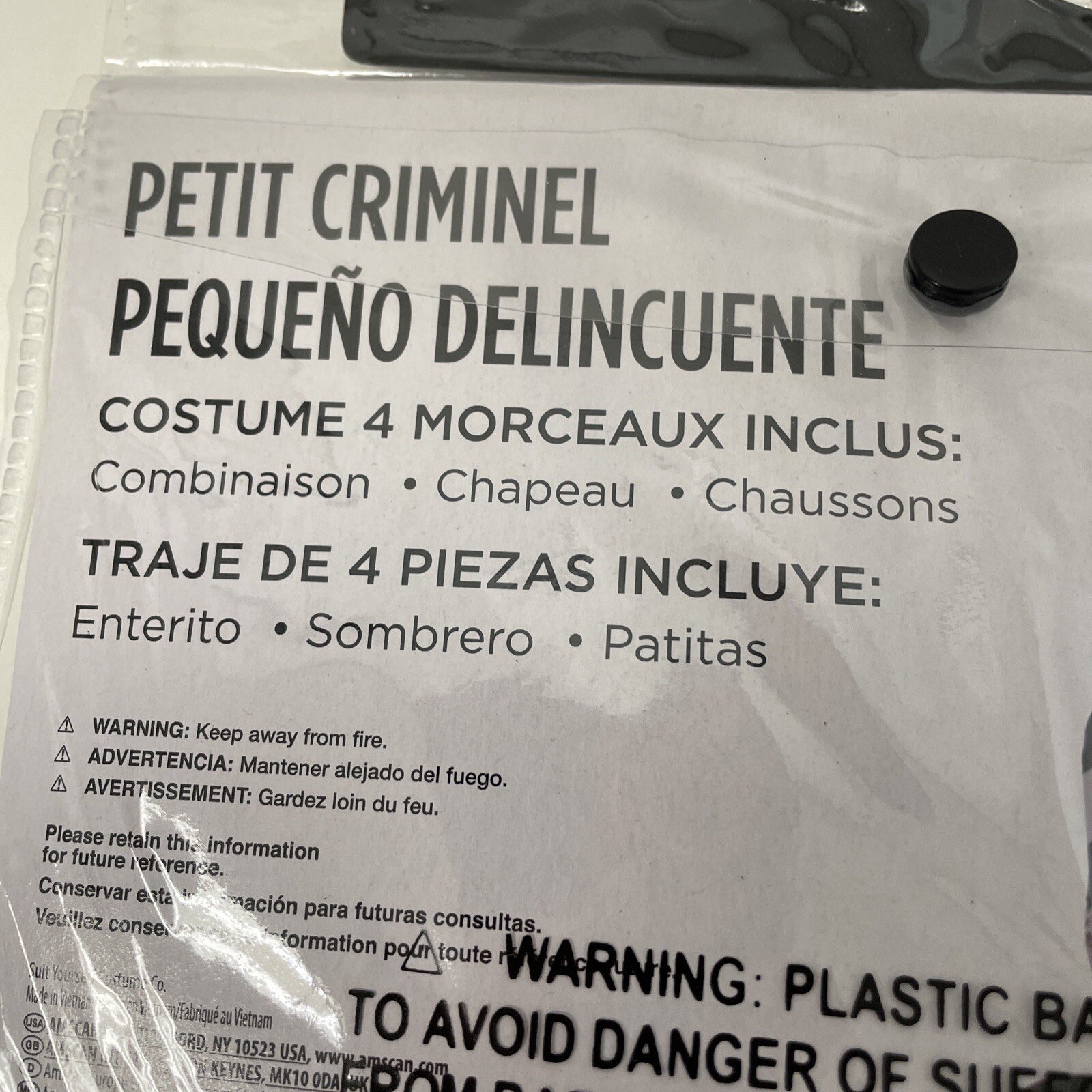 Lil' Law Breaker Jail Prison 4-pc Costume | Infant 12-24 Months Halloween