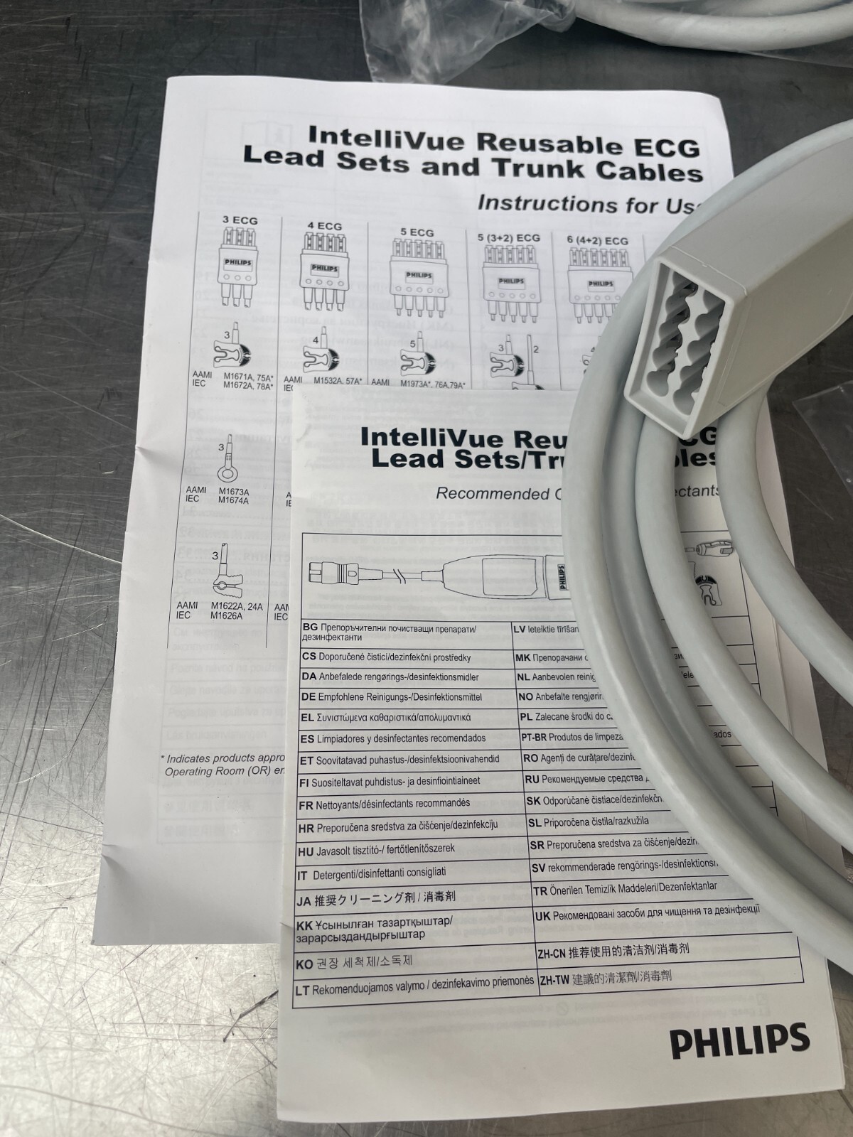 Philips M1949A ECG Trunk Cable 12 Pin to 10 Lead Multi-Link ECG Trunk Cable 2.7m
