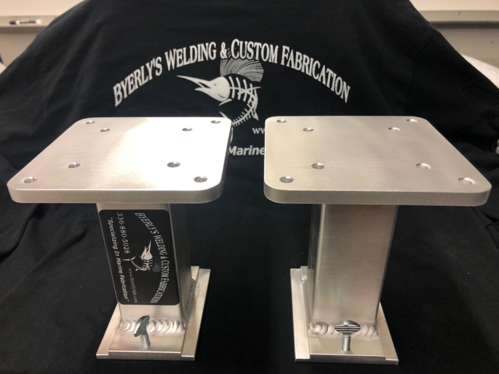 Two Cannon Downrigger Pedestals 4”tall track mounts