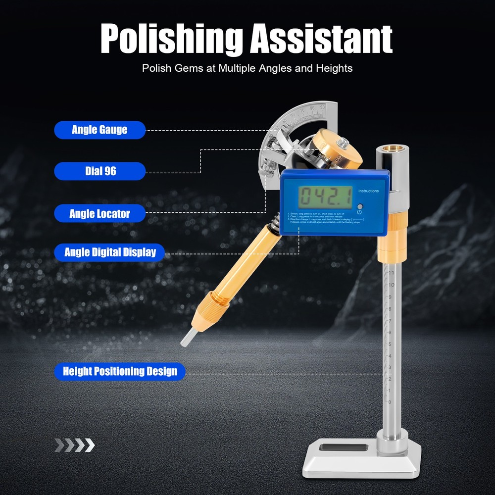 Digital Display Angle Manipulator Gem Faceting Machine Angle Polishing Handle