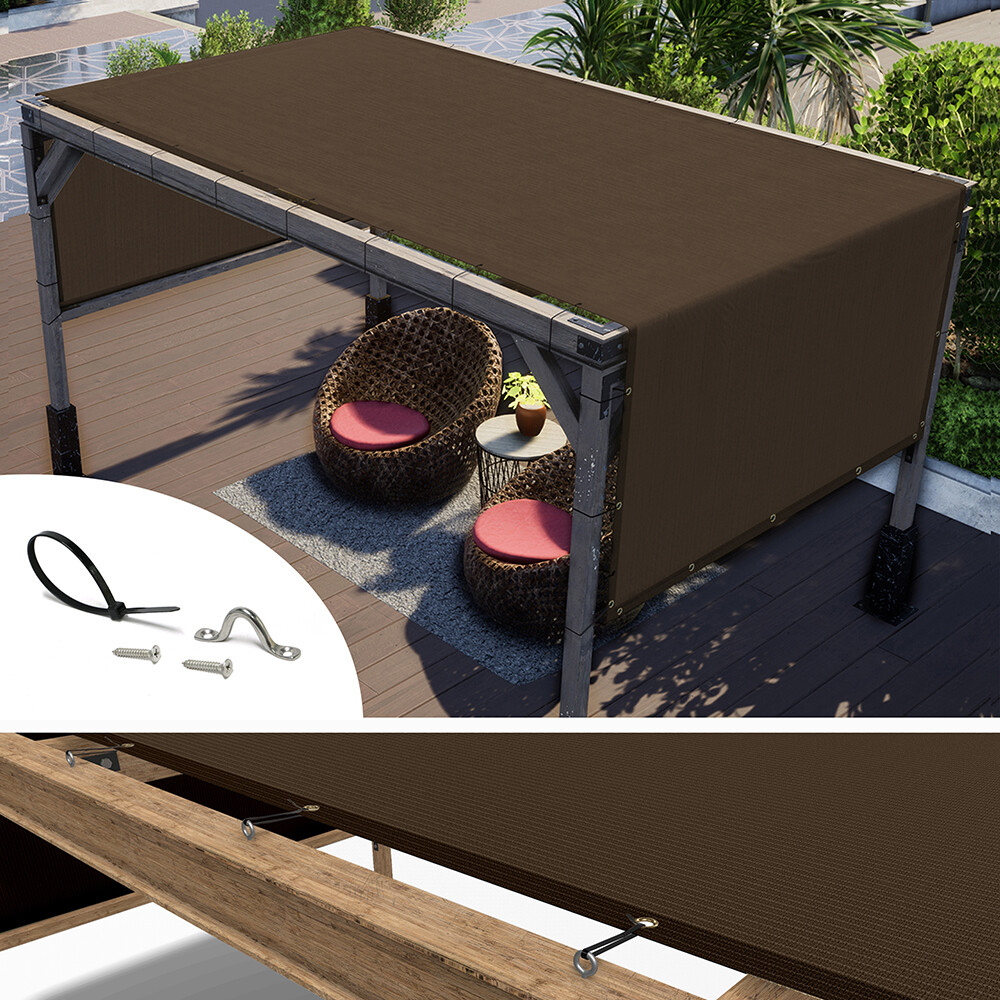 ColourTree Pergola Sun Shade Cover Universal Replacement Canopy,Brown