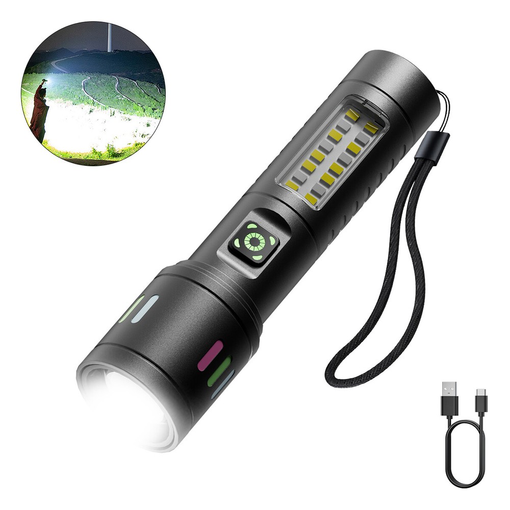 350000000 Lumen Super Bright LED Tactical Flashlight Rechargeable LED Work Light