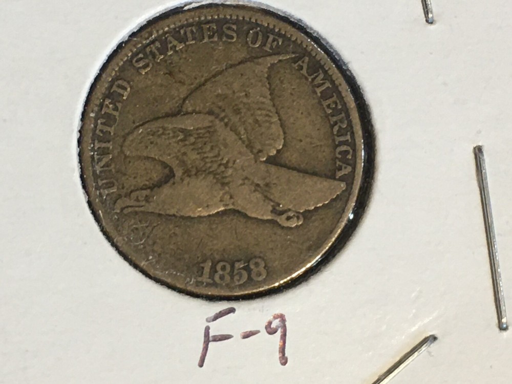 1858 flying eagle cent/ Large Letters/ Fine