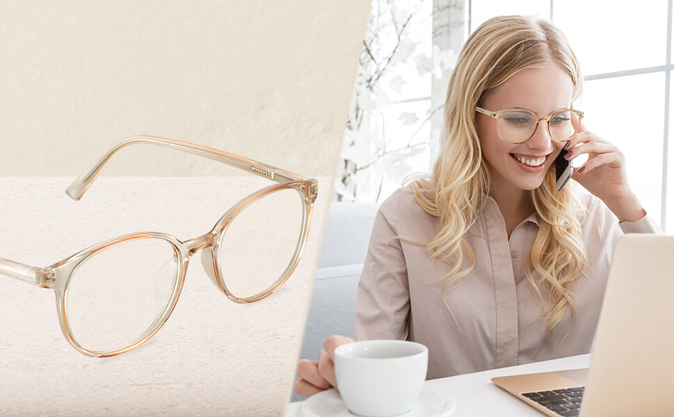 Blue Light Blocking Glasses Women Ease Computer Digital Eye Strain Blurry Vision