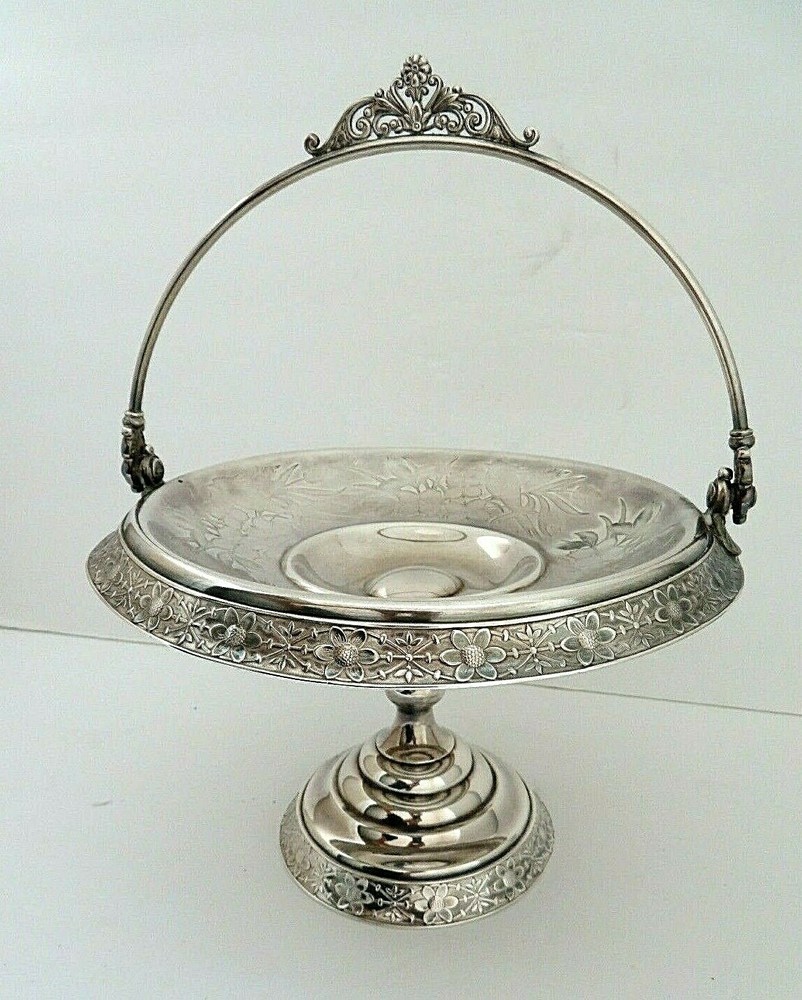 Simpson, Hall, Miller Quadruple Silver Plate Ornate Bride's Basket