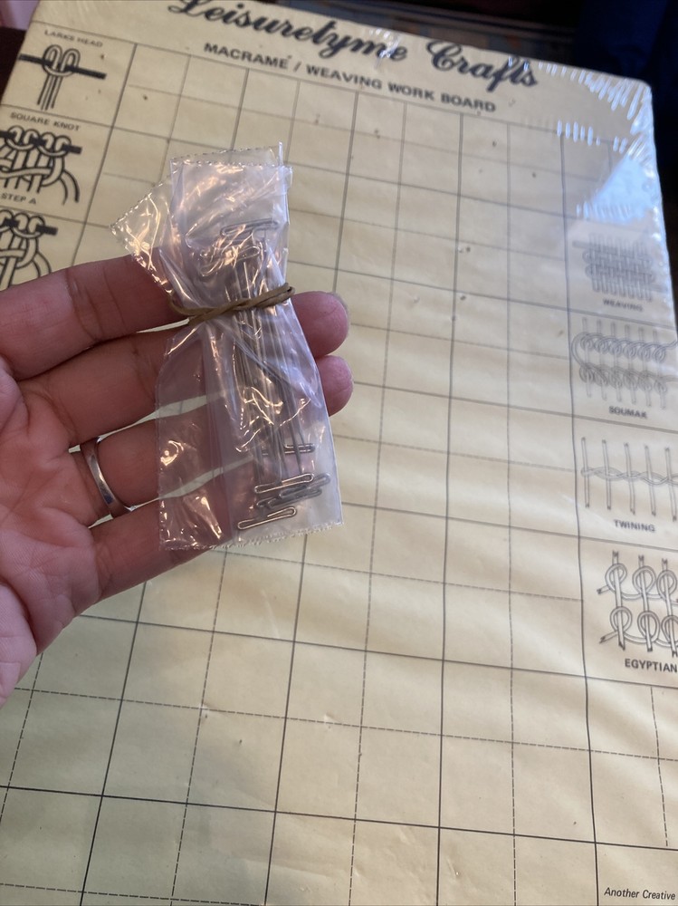Lot Vtg. Macrame Work Board + Pins + Macrame for Beginners + Projects