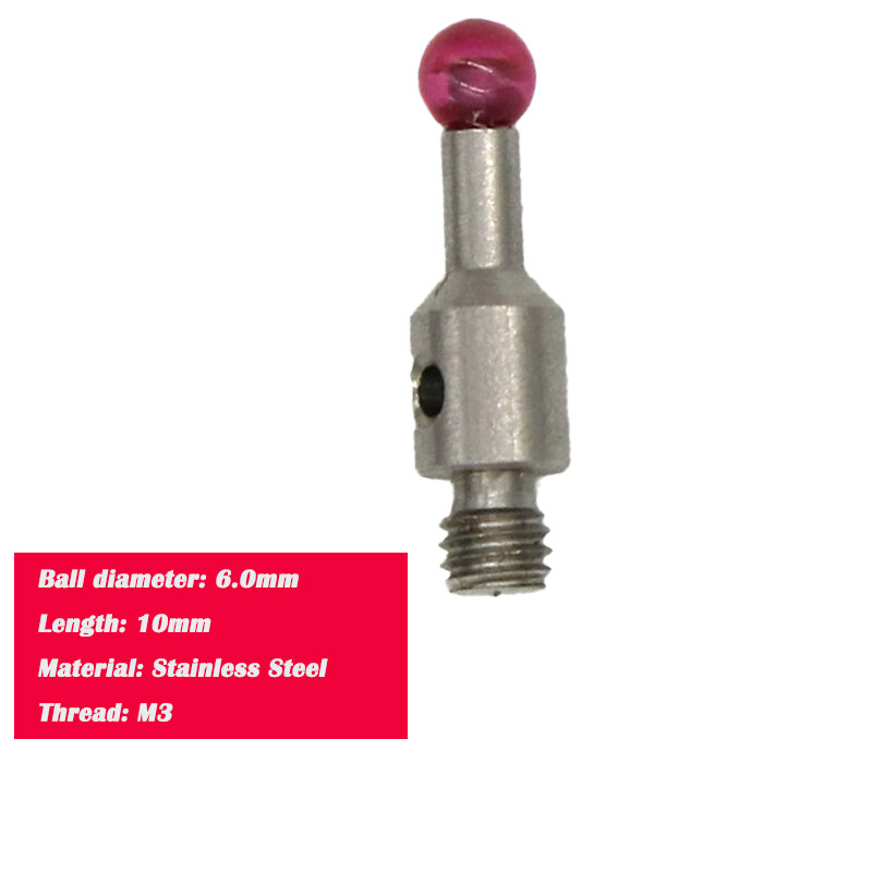 6mm Touch Probe Ruby Styli Ruby Ball M3 Thread Stylus For TESA/Hexagon ROMER CMM