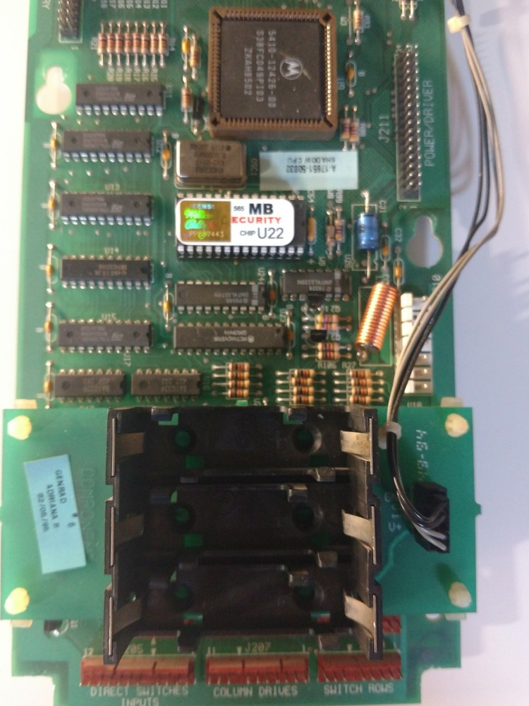 Williams WPC-S CPU G10/U22 security chip Jackbot pinball machine