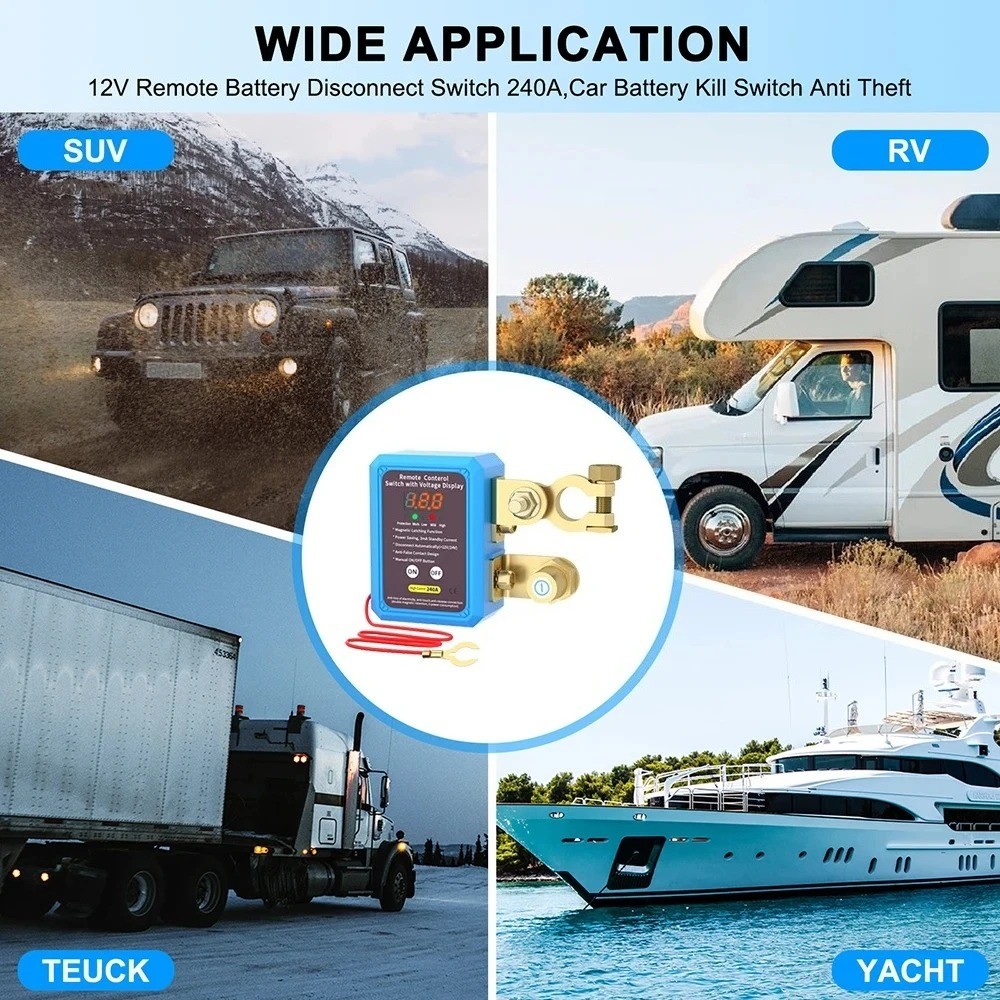 Car Battery Switch Disconnect Power Kill Master Isolator Cut Off Remote Control