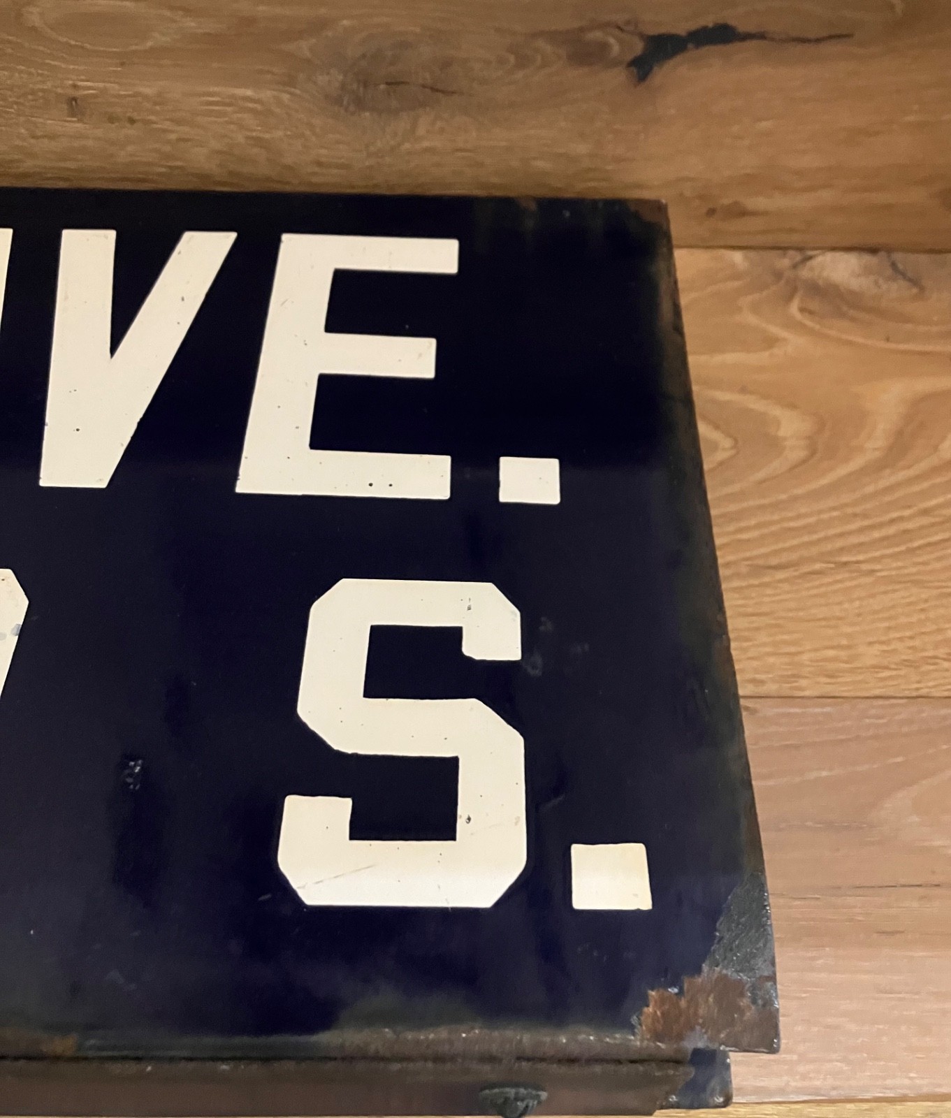 “FAIRFAX AVE” Vintage Shotgun Los Angeles Porcelain Street Sign 1946-1966