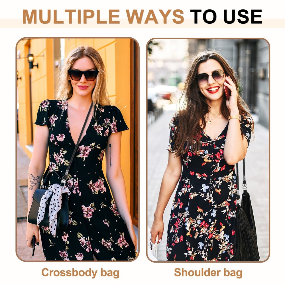 Crossbody Replacement Chain Strap, 120cm Thin Soft PU Strap (Dark Brown)