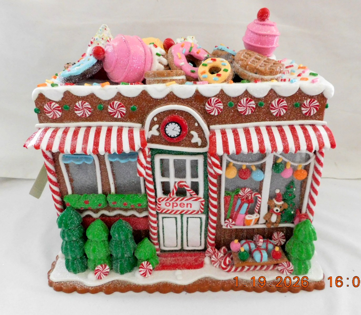 New 2025 Trimsetter Gingerbread House Light Up LED "Goodies Cafe" 10"T x 11"L