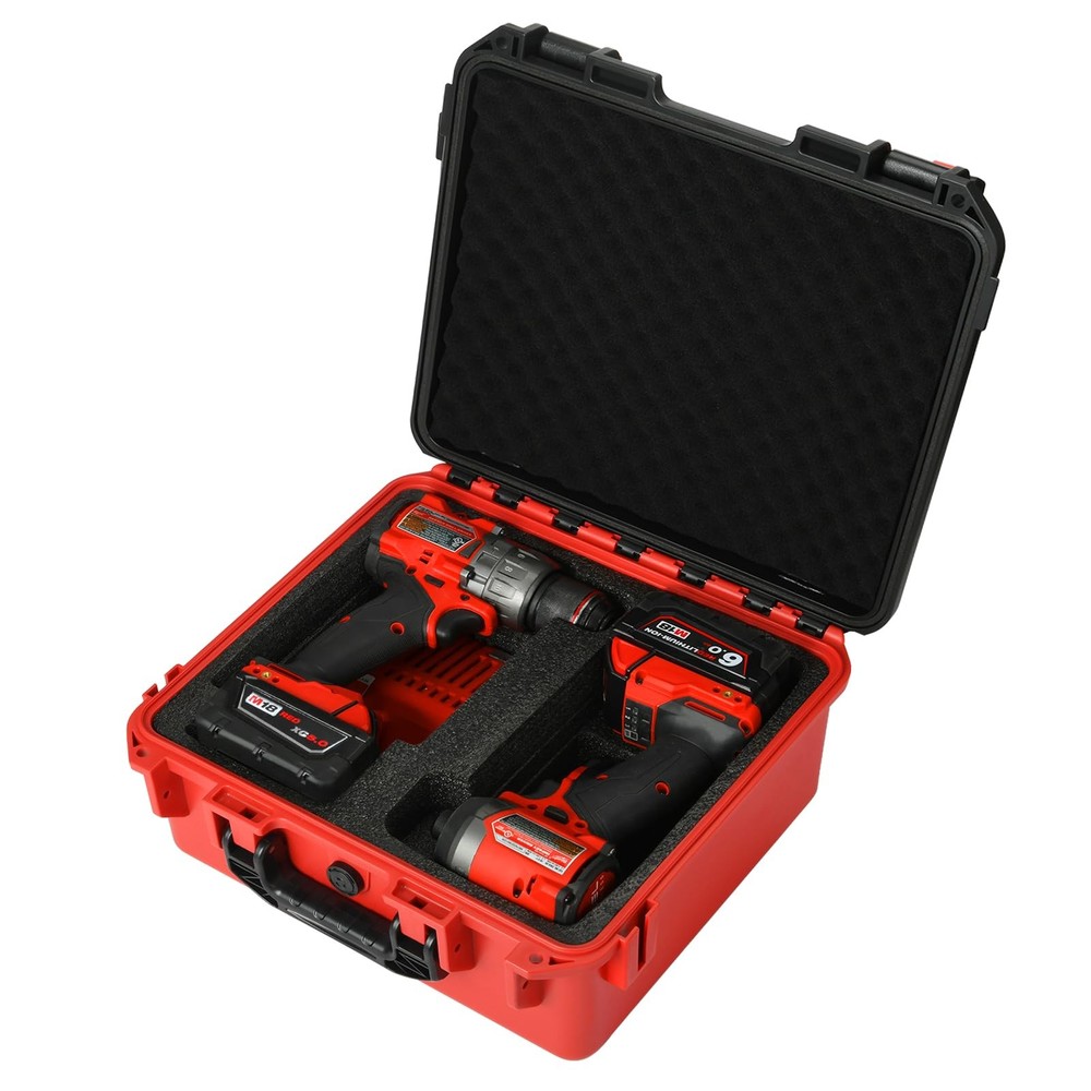 Tool Case for Milwaukee M18 Impact Drill Driver Combo Kit Medium, Black & Red
