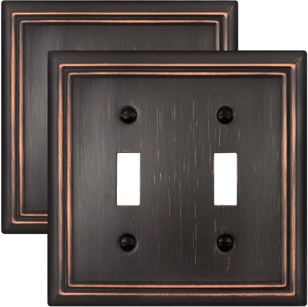 Double Toggle Wall Plate, Decorative Aged Bronze 2 2PK,