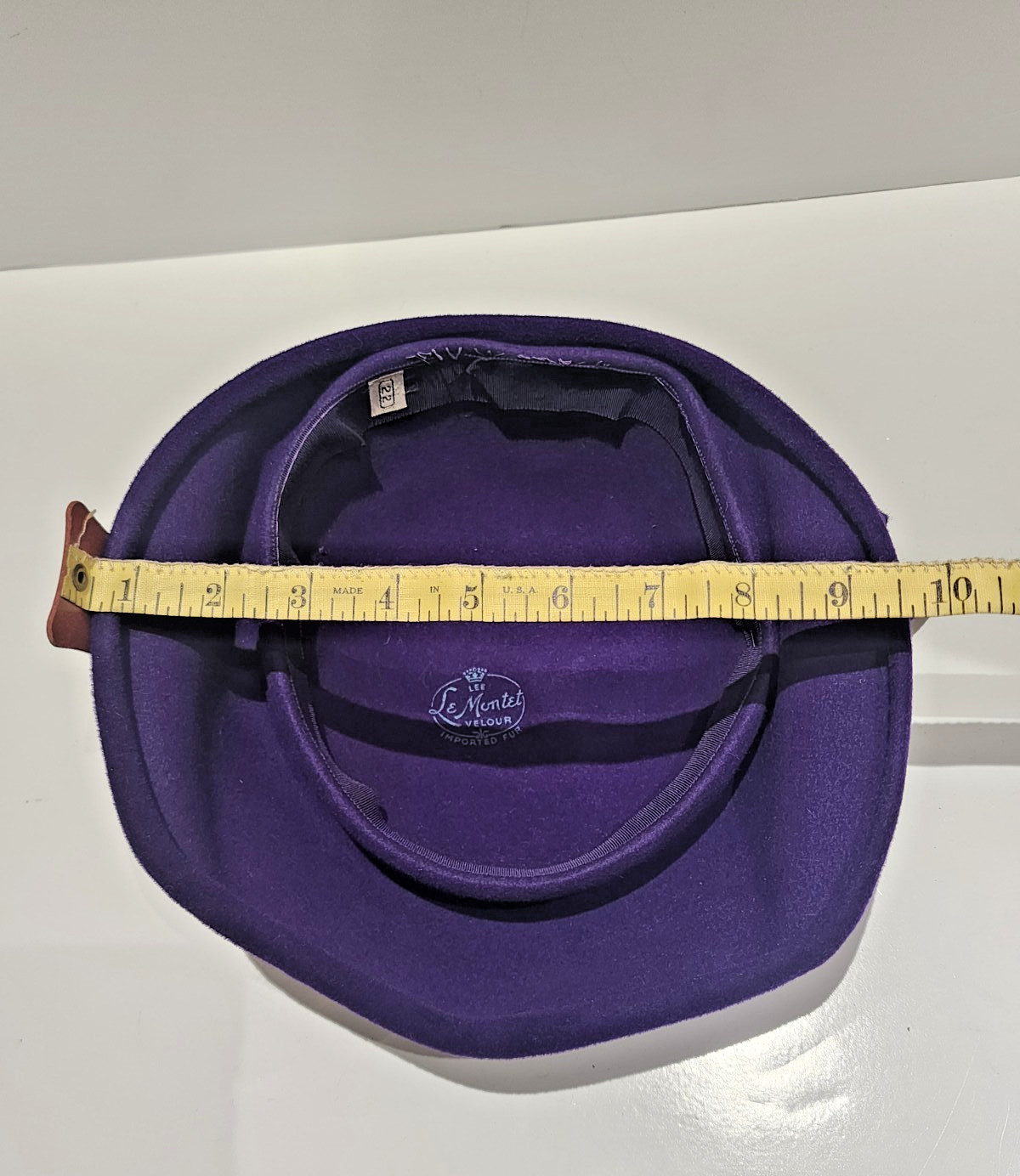 Vintage Le Montet, Velour Imported Women's Hat, Purple, Rare