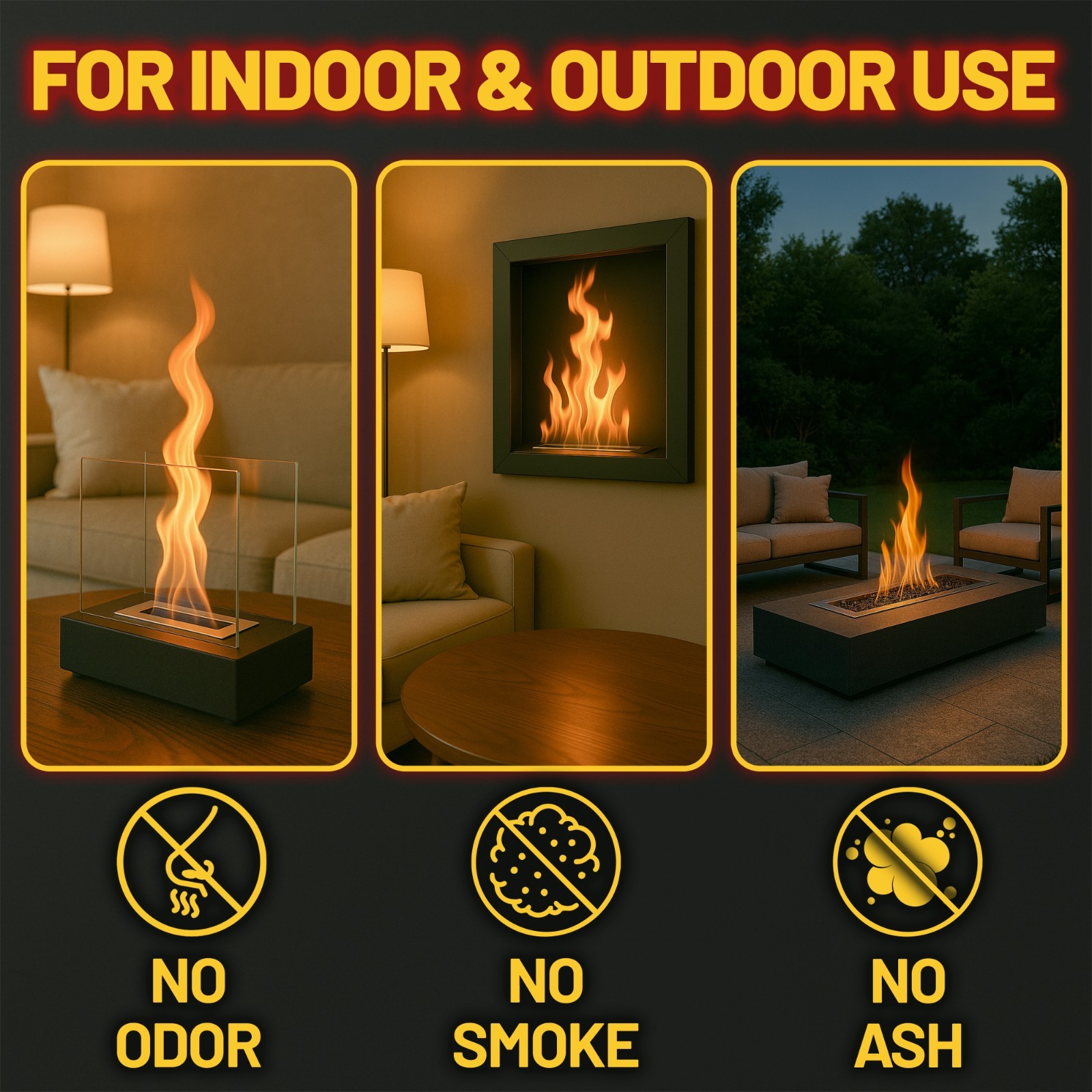 Premium Bio Ethanol Fireplace Fuel (6X 1 L) For Tabletop Fires, Stoves,Versatile