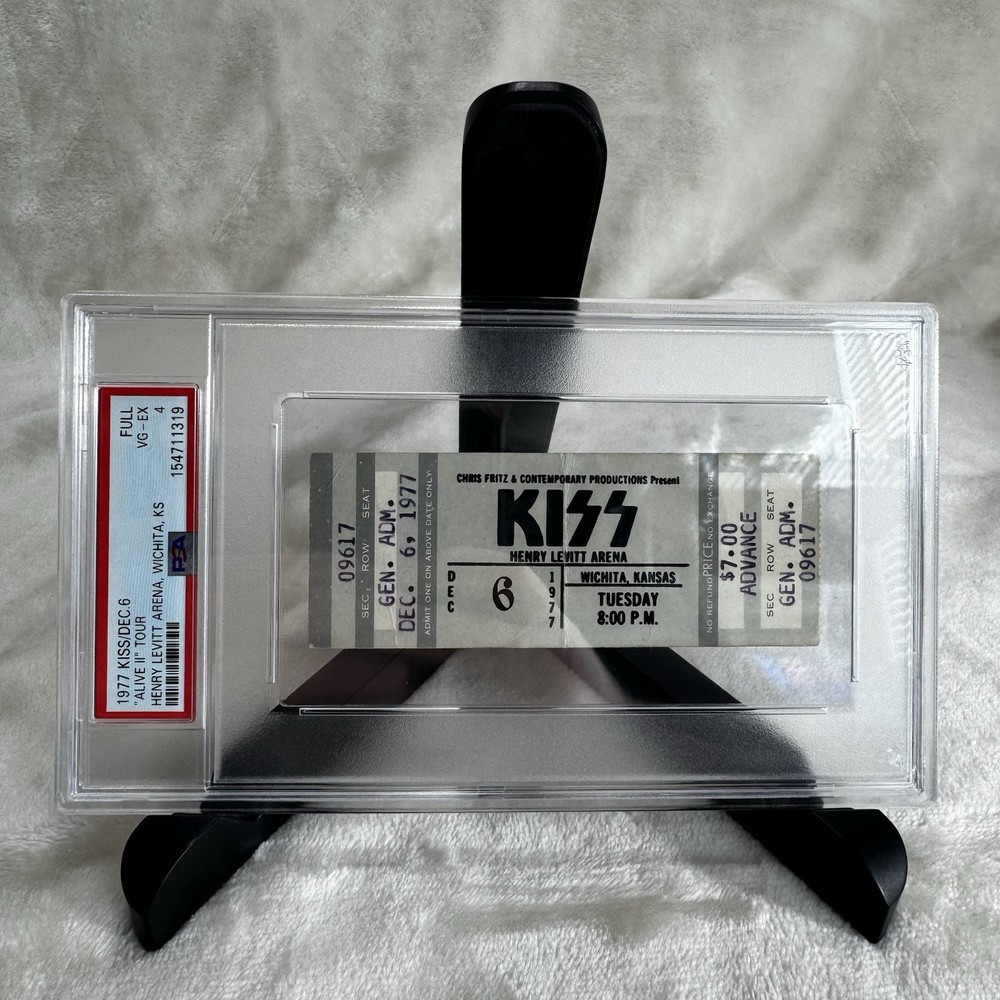 KISS Concert Ticket 1977 Henry Levitt Arena Wichita Kansas Unused PSA Graded