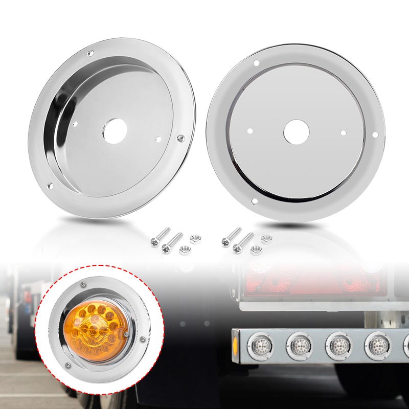 4PCS Universal Watermelon Bunk LED Light Adapter Kit Mounting Brackets Chrome