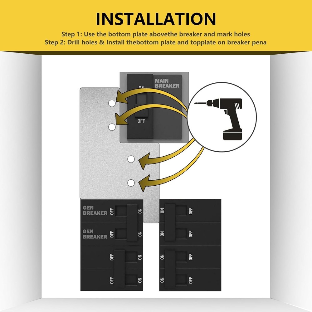 Generator Interlock Kit Compatible with Eaton or Cutler Hammer Vertical Throw...