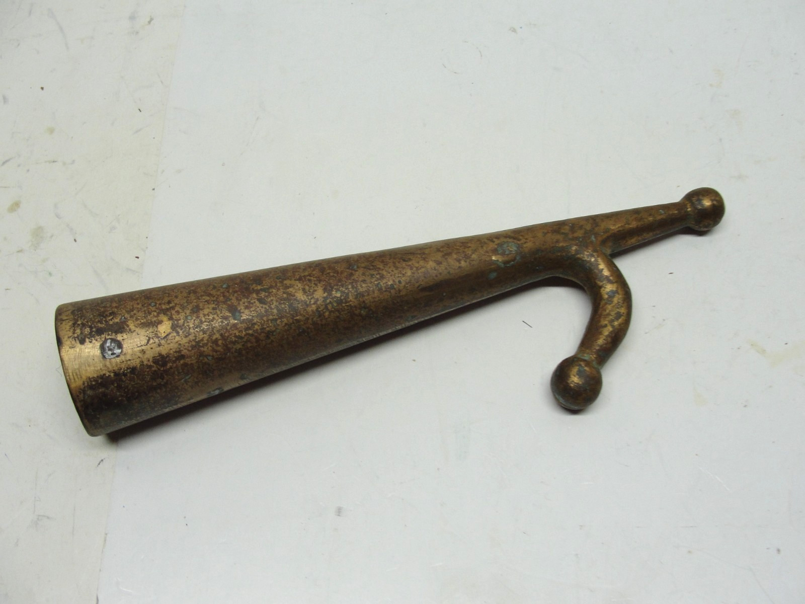 BRASS BOAT HOOK HEAD 9-1/2" IN NICE USED CONDITION