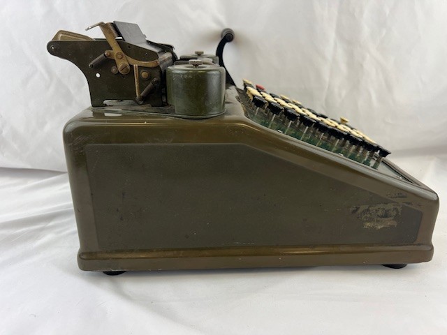 Burroughs '40s/'50s Olive Green Adding Machine UNTESTED
