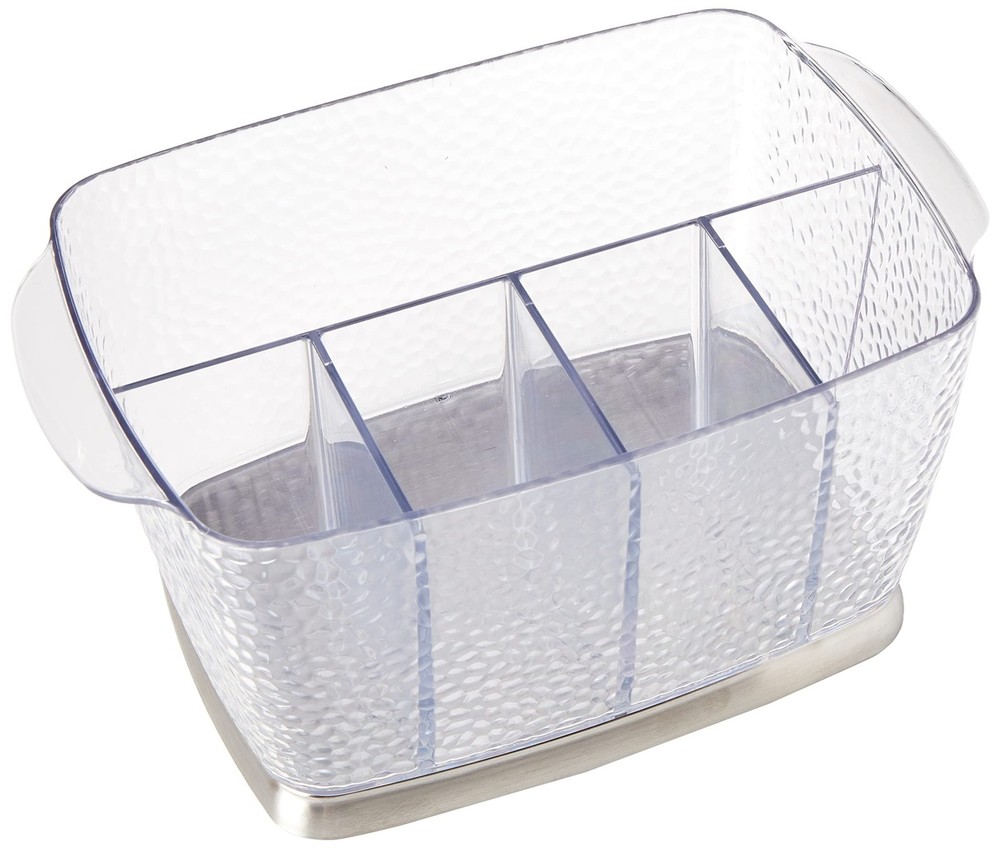 iDesign Rain Plastic Silverware Caddy Organizer Flatware
