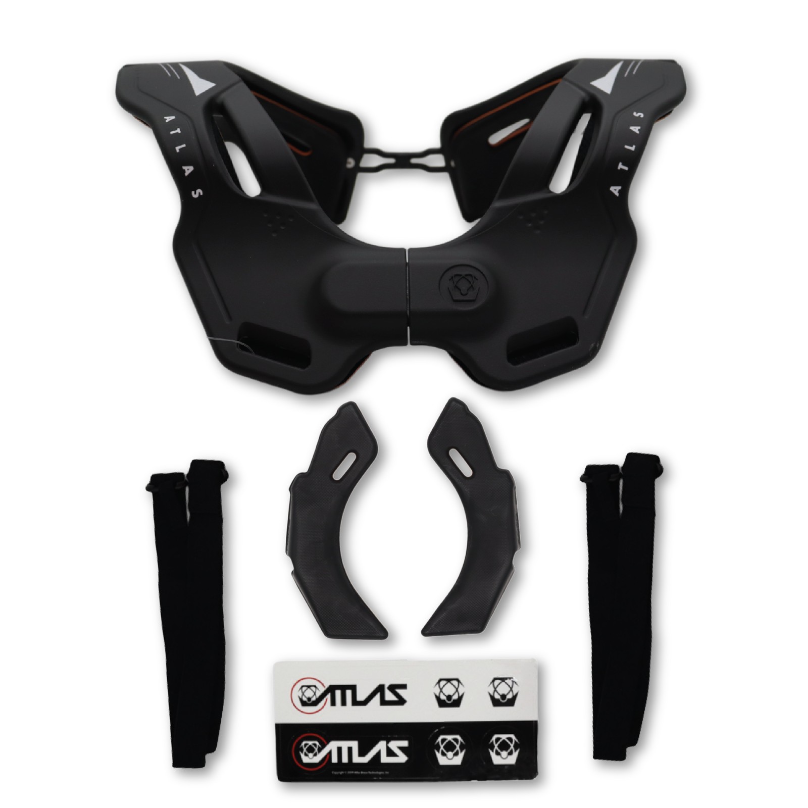 Atlas Vision Anti-Compression Adult Powersports Racing Neck Brace LG/XL(Black)