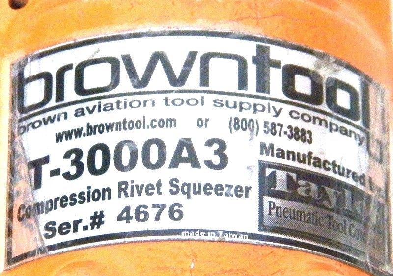 Taylor T-3000A3 Compact Pneumatic Rivet Squeezer ....(3-4-5)
