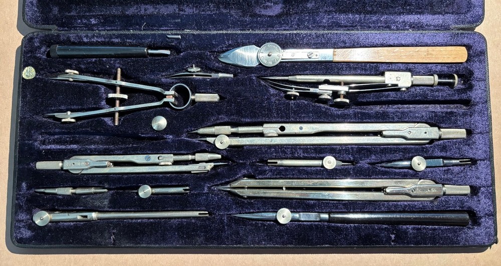 Antique Collectible E.O. RICHTER PRECISION PRaCISION Drafting Tools Set