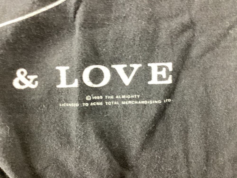 Vintage The Almighty - Blood, Fire & Love T-shirt 1989 Hard Rock Heavy Metal