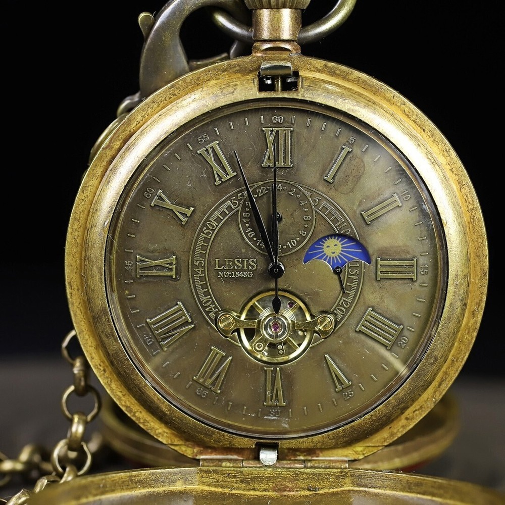 Double copper mechanical pocket watch