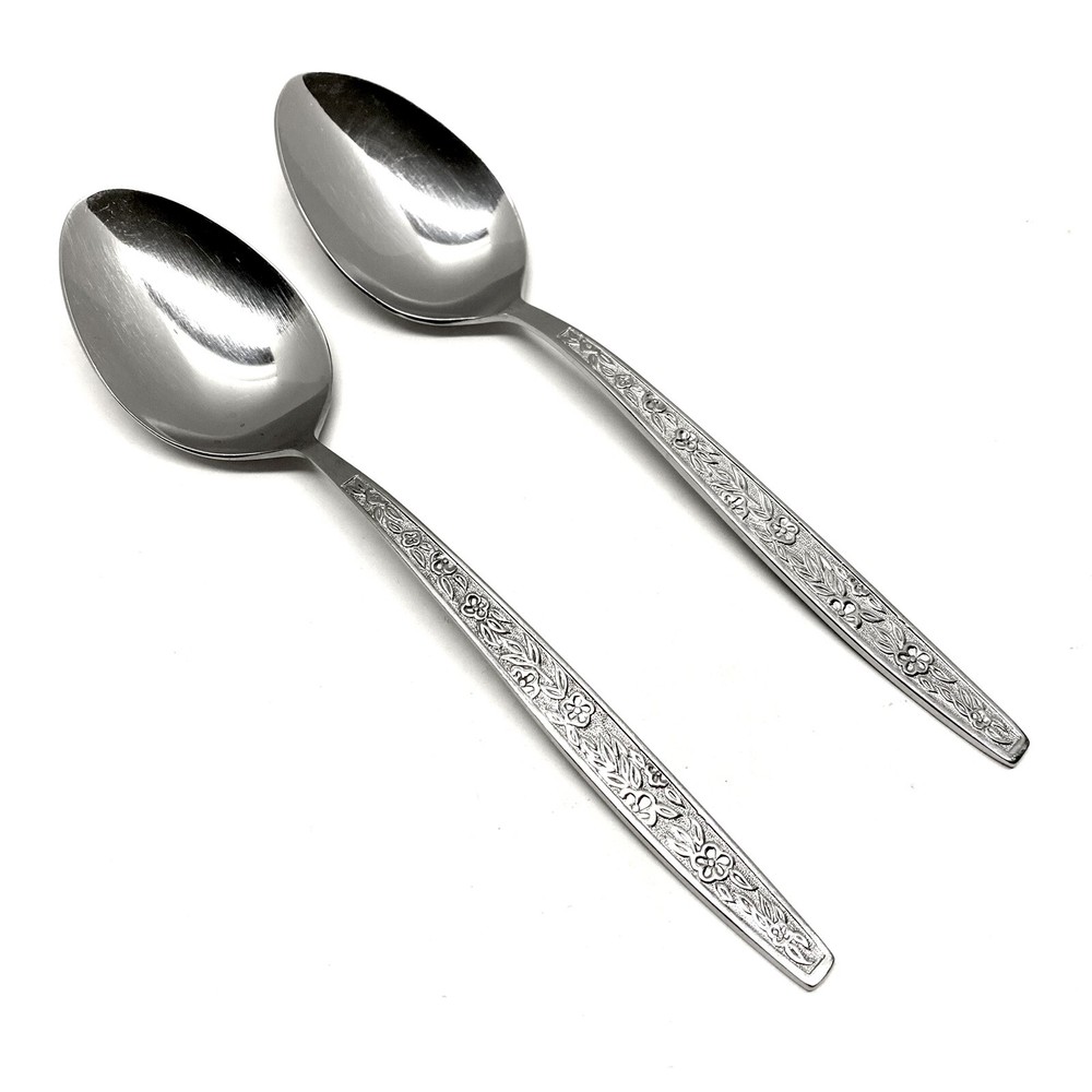 Hanford Forge ESCONDIDO Stainless Korea 2 Solid Serving Spoons Flatware