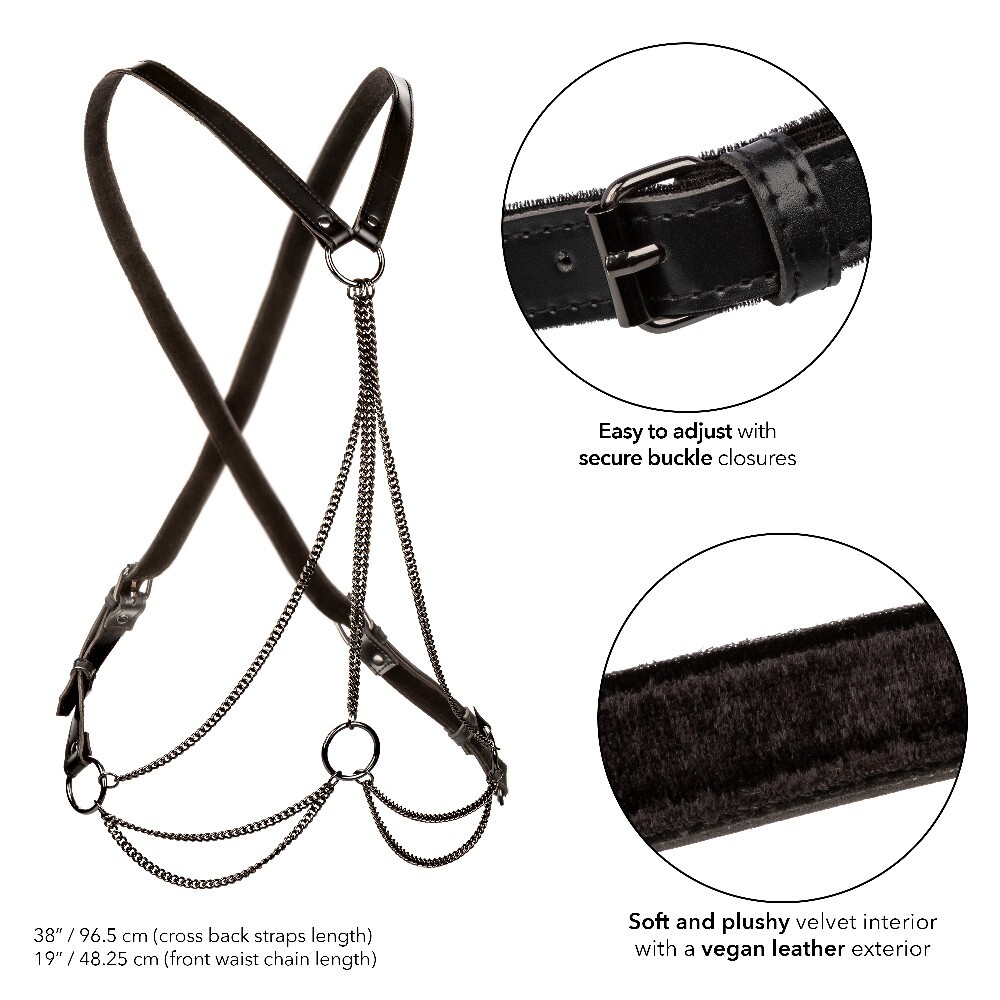 Euphoria Collection Multi-Chain Harness - Black - Plus Size - Fetish BDSM Play
