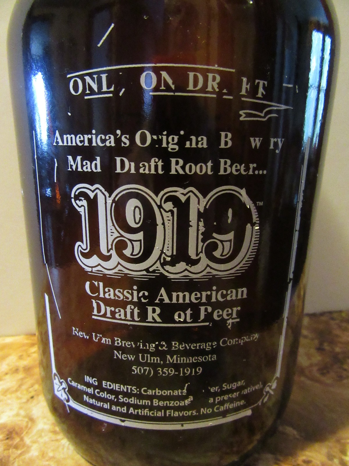 1919 Root Beer Growler, 64 oz, Empty, Clean, New Ulm Minnesota