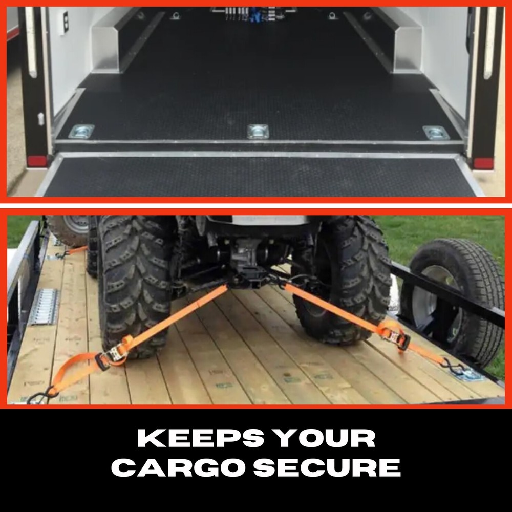 Pit Posse Cargo Trailer Anchor Tie Down D-Ring Flush with Hardware (2pk/Silver)